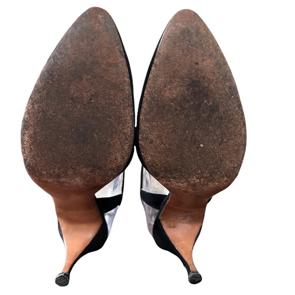 VTG 1940s Martinique Stilettos Heels T-Strap Mary Janes sz 8N Black - Picture 5 of 8